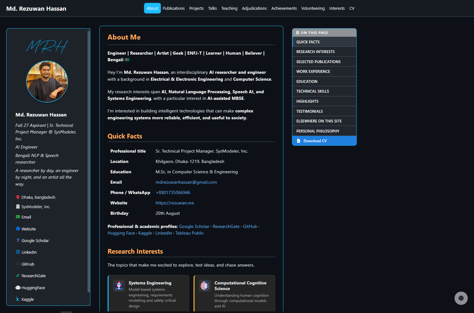 Academic Portfolio Website