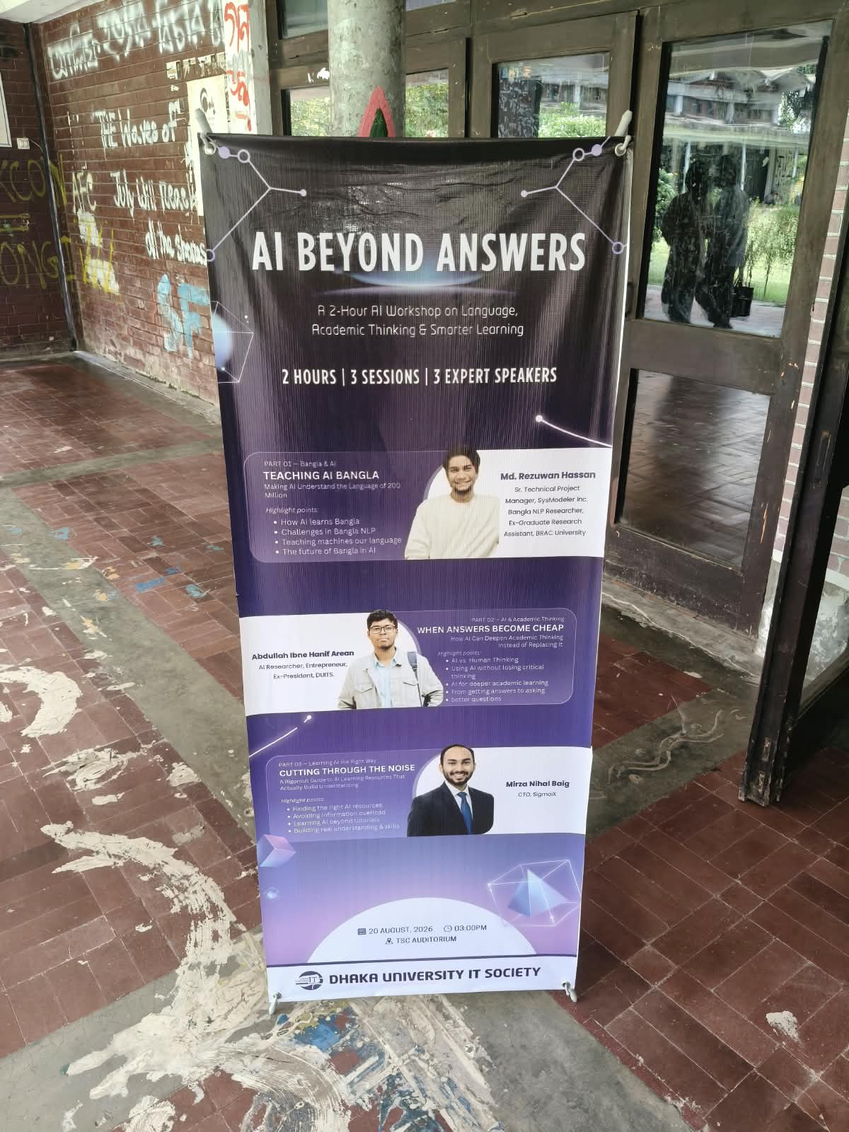AI Beyond Answers workshop at University of Dhaka — photo placeholder